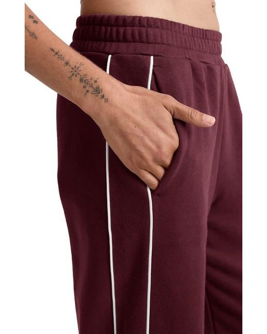 Beyond Yoga Red Piper Luxefleece Side Slit Wide Leg Pants