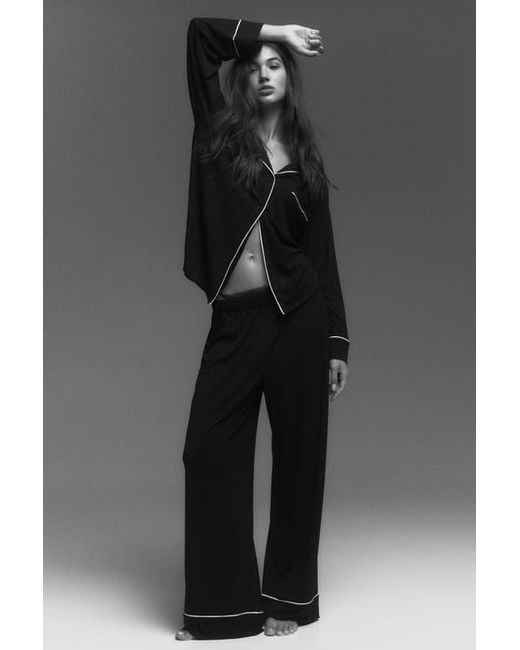 H&M Black Viscose-Blend Pyjamas