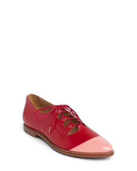 The Office Of Angela Scott Red Ms. Astrid Cap Toe Flat