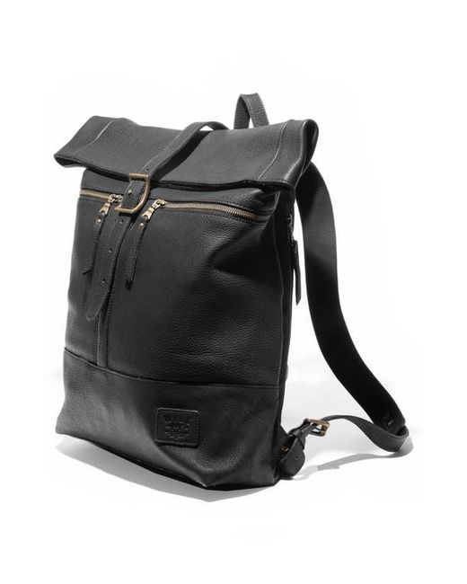 Will Leather Goods Black Roll Top Backpack