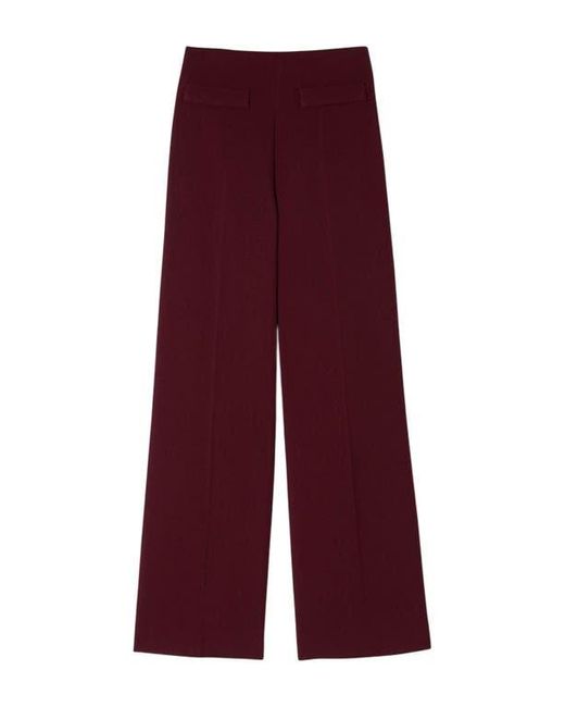 Sandro Red Wide-Leg Trousers