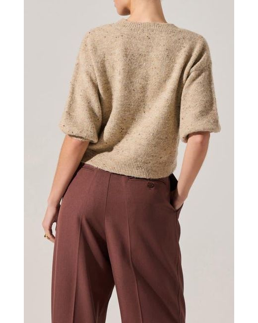 Astr Purple Colette Elbow Sleeve Sweater