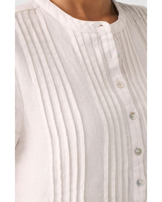 Faherty Brand White Gemina Linen Dress