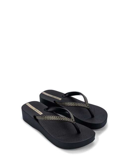Ipanema Black Mesh Xi Platform Flip Flop