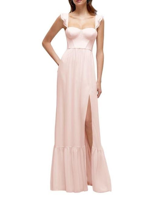 Dessy Collection Women's Pink Bustier Maxi Dress