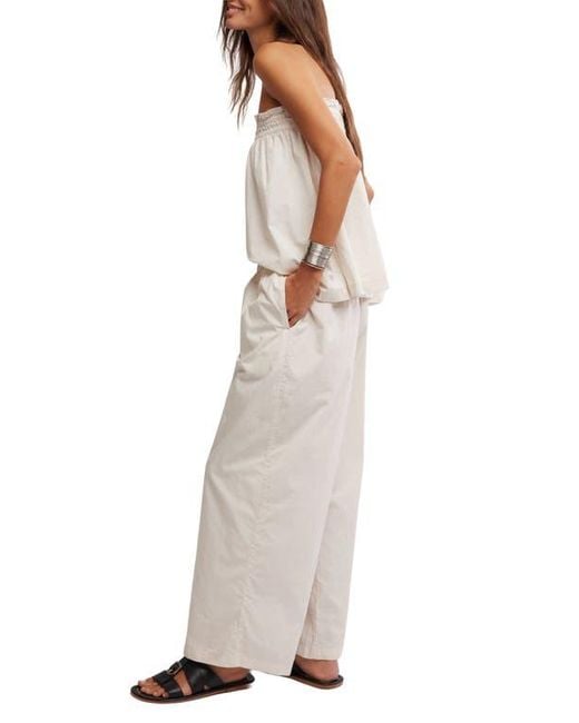 Free People Natural Corfu Tube Top & Wide Leg Pants Set
