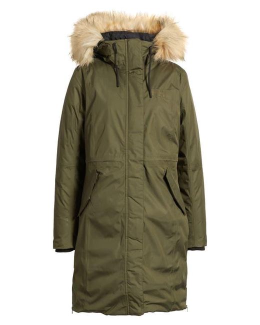 Helly Hansen Green Vega Waterproof Insulated Parka With Faux Fur Trim