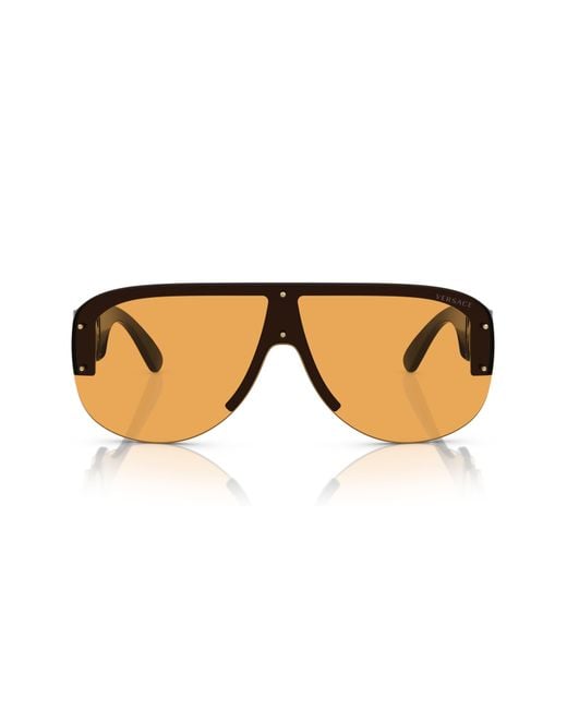Versace Brown 148Mm Shield Sunglasses for men