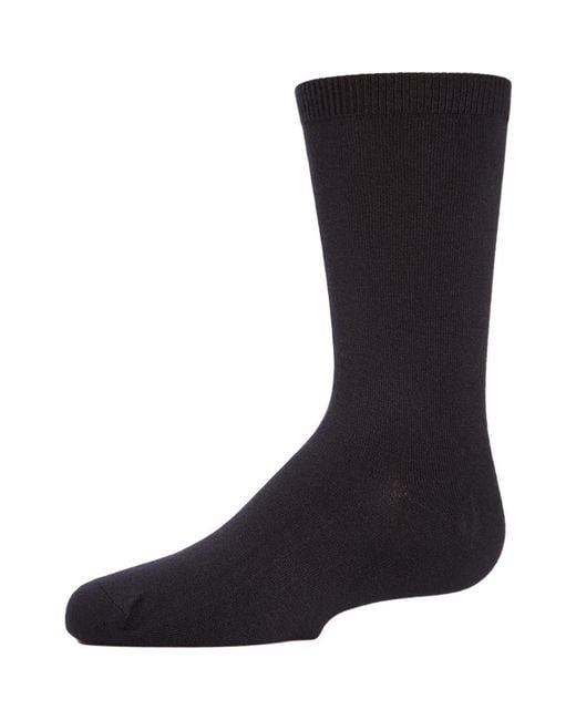 Memoi Black Basic Modal Crew Socks