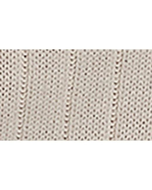 Donna Karan Natural Button Shoulder Boat Neck Rib Sweater