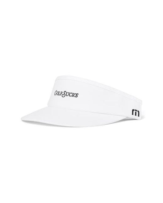 Travis Mathew White Golf Sucks Adjustable Visor for men