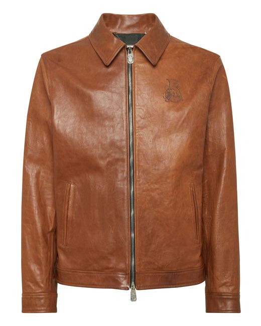 Billionaire Brown Leather Jacket for men