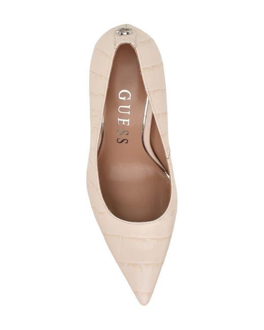 Guess White Prindy Croc Embossed Pump