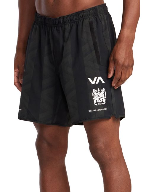 RVCA Black yogger Stretch Athletic Shorts for men