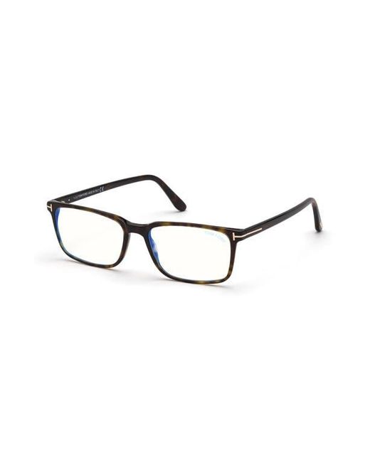 Tom Ford Brown 56Mm Rectangular Light Blocking Optical Glasses for men