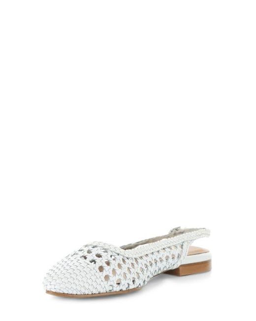 Bos. & Co. White Willow Slingback Cap Toe Flat