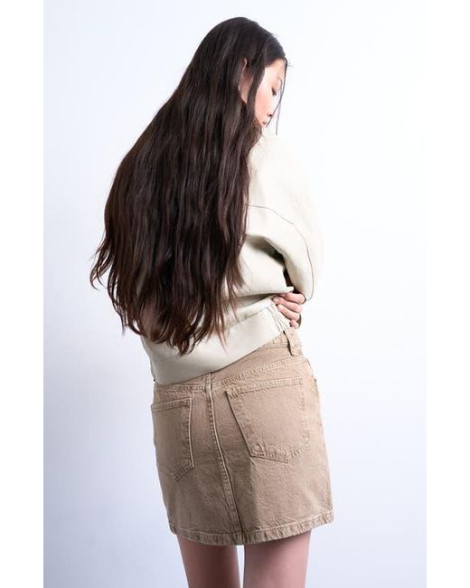 TOPSHOP White Denim Miniskirt