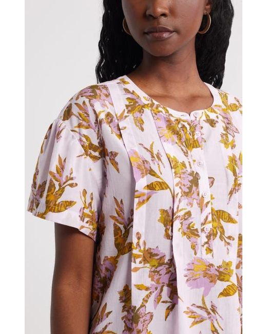 Treasure & Bond Multicolor Floral Pleated Boxy Top