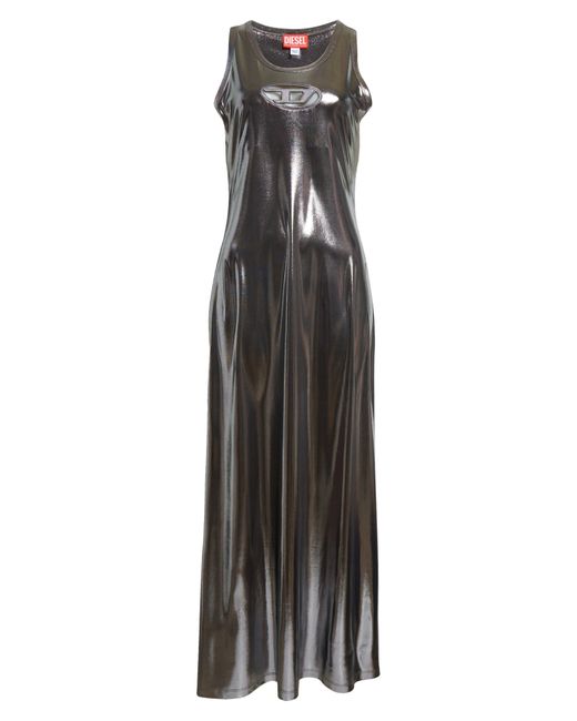 DIESEL Multicolor Diesel Metallic Foil Jersey Tank Dress