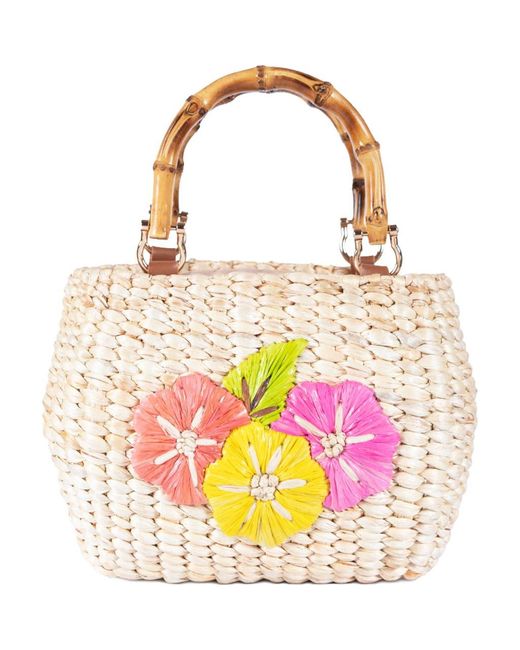 Jelavu Pink Kaia Small Woven Handbag
