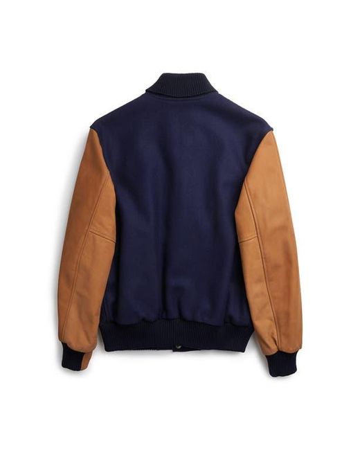 Last Wolf Blue Baker Mount Varsity Jacke for men