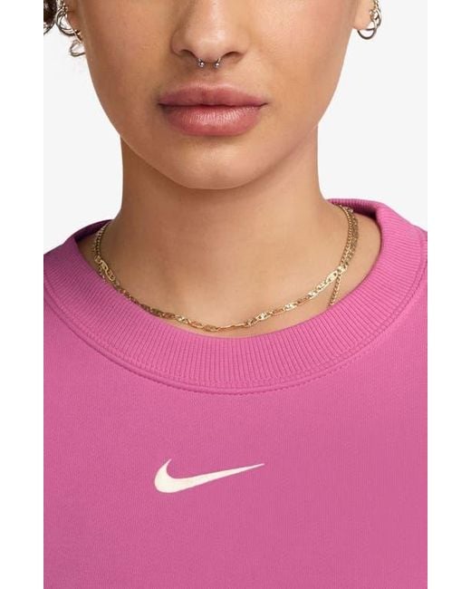 Nike Pink Phoenix Fleece Oversize Crewneck Sweatshirt