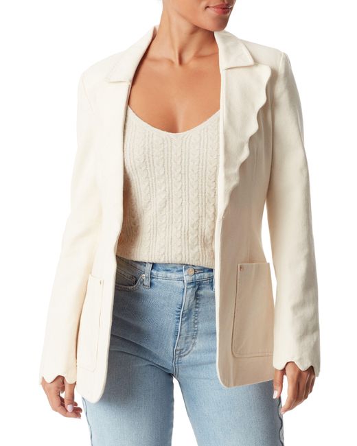 Sam Edelman White Zander Asymmetric Scallop Blazer