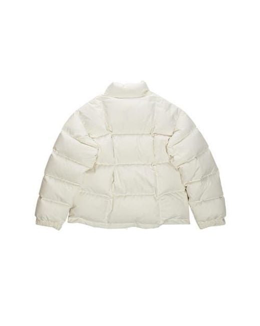 vowels White Puffer Jacket for men