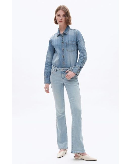 Bayeas Blue Low Rise Bootcut Jeans