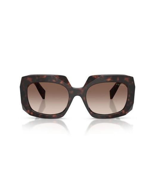 Prada Brown 55Mm Square Sunglasses