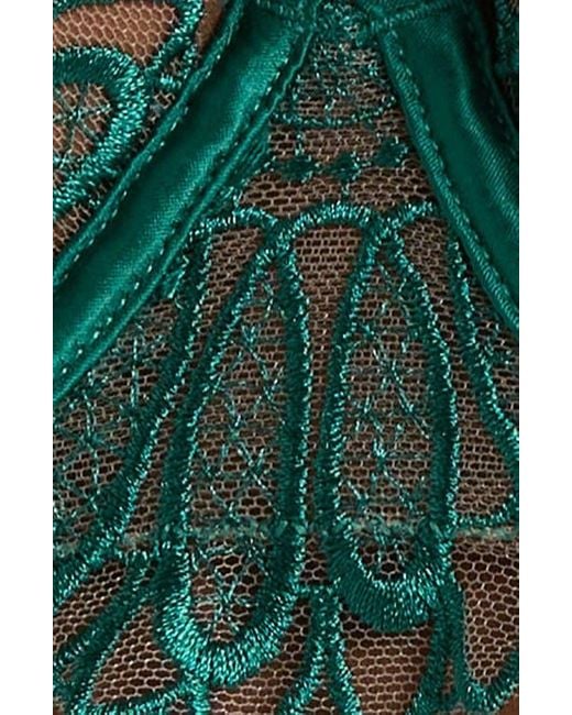 Bluebella Green Amaris Underwire Satin & Tulle Bra