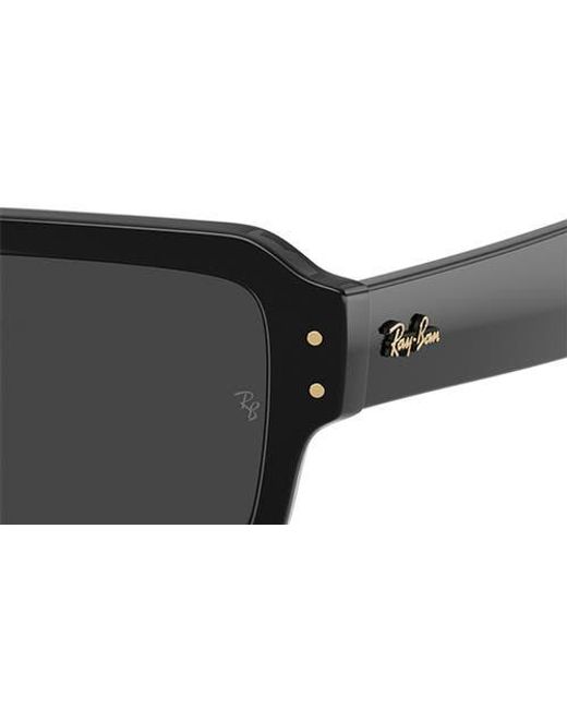 Ray-Ban Black 56Mm Polarized Rectangular Sunglasses for men