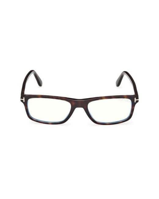 Tom Ford Brown 55Mm Rectangular Optical Glasses for men