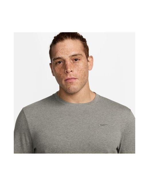 Nike Gray Primary Training Dri-Fit Short Sleeve T-Shirt for men