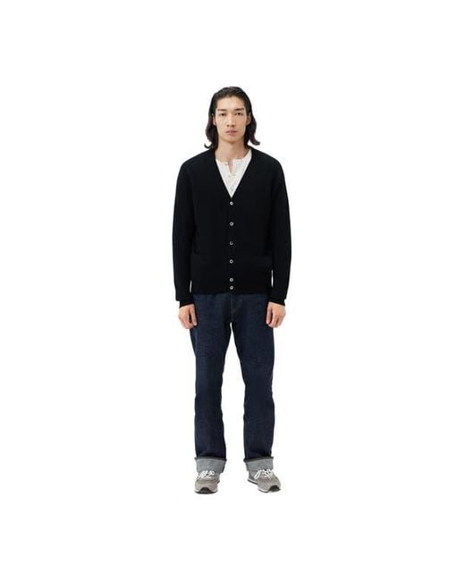 GOBI Mongolian Cashmere Blue Essential Cashmere V-Neck Cardigan for men