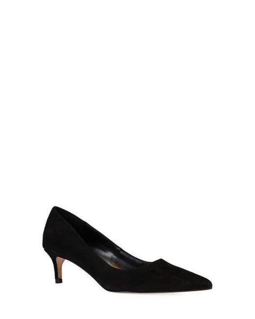 Pelle Moda Black Aeri Pointed Toe Kitten Heel Pump