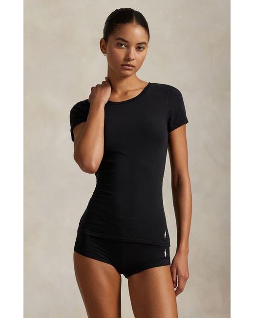 Polo Ralph Lauren Black Cotton Blend T-Shirt & Boyshorts Set