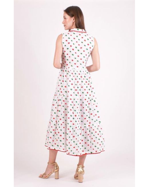 Ras Pink Olinda Cotton Tiered Midi Dress