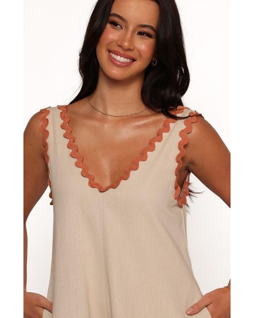 Petal & Pup Brown Aoife Rickrack Trim Sleeveless Romper