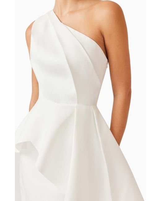 Elliatt White Gabi Asymmetric Peplum Minidress