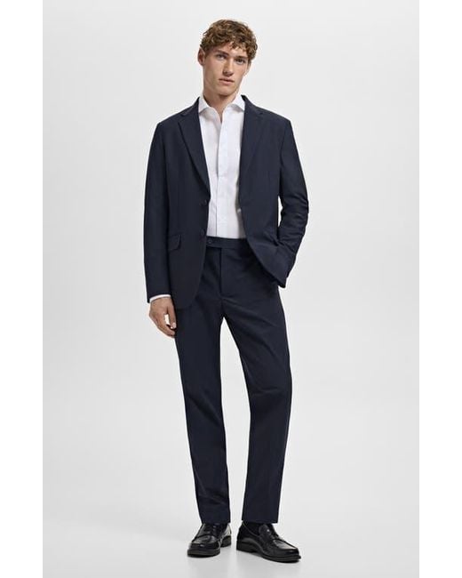 Mango White Slim Fit Cotton Button-Up Shirt for men