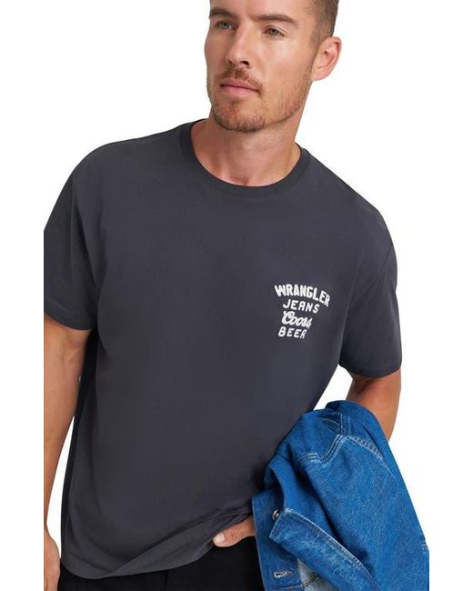 Wrangler Black X Coors Embroidered Logo T-Shirt for men