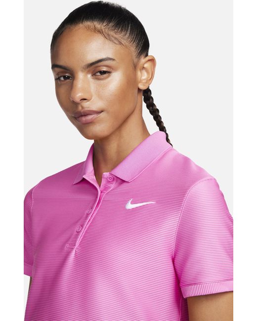 Nike Pink Victory Dri-fit Ottoman Knit Golf Polo