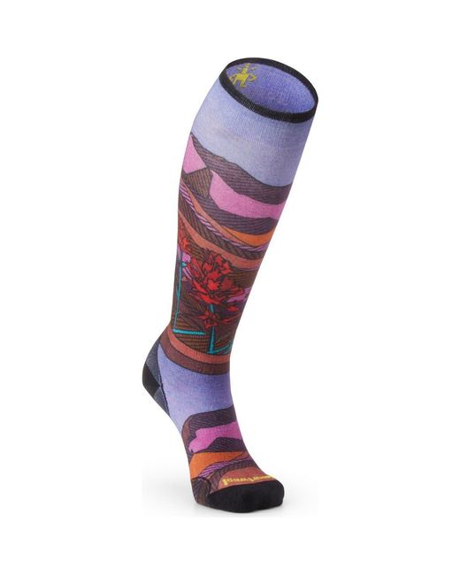 Smartwool Purple Ski Zero Cushion Floral Knee High Socks
