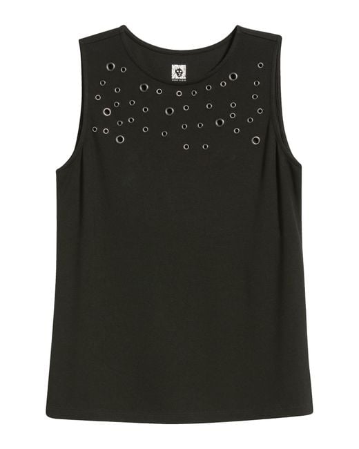 Anne Klein Black Grommeted Shell