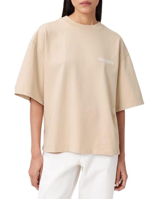 AllSaints Natural Guardian Amelie Oversize Cotton Graphic T-Shirt