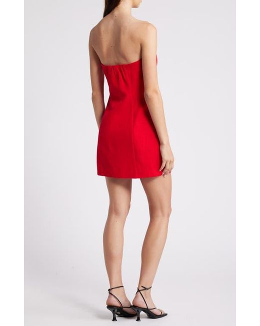 Endless Rose Red Strapless Linen Blend Minidress
