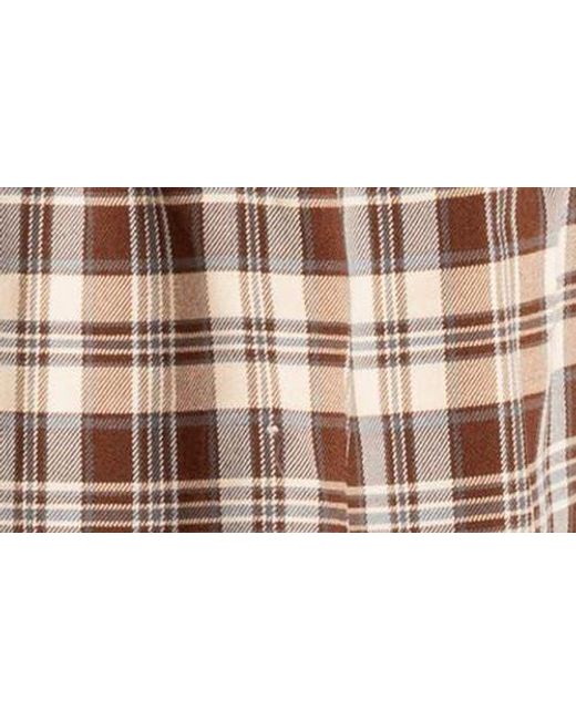 Edikted Brown Plaid Tiered Side Slit Maxi Skirt