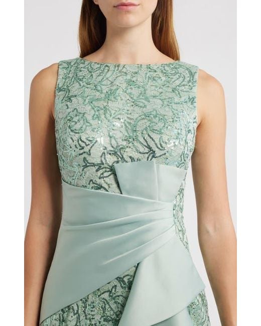 knee length dresses for ladies Eliza J Mint Green And Charcoal Lace Sleeveless Dress UK Size 16 – Ava & Iva