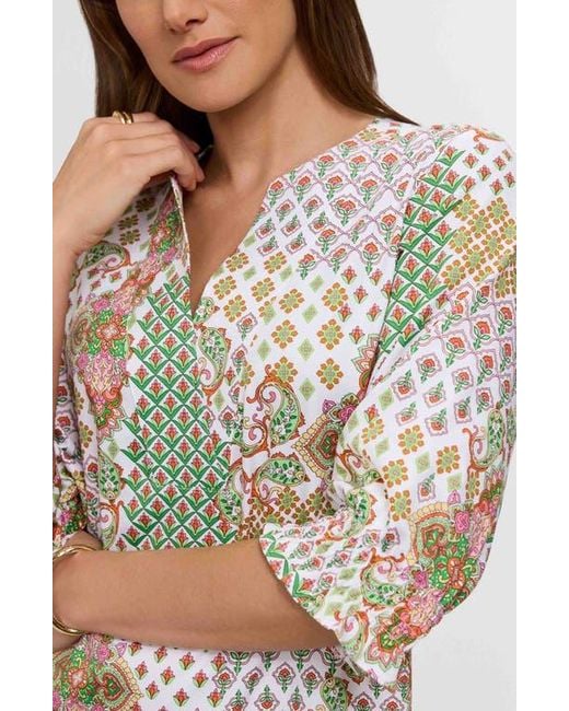 Foxcroft Natural Alicia Patchwork Shift Dress